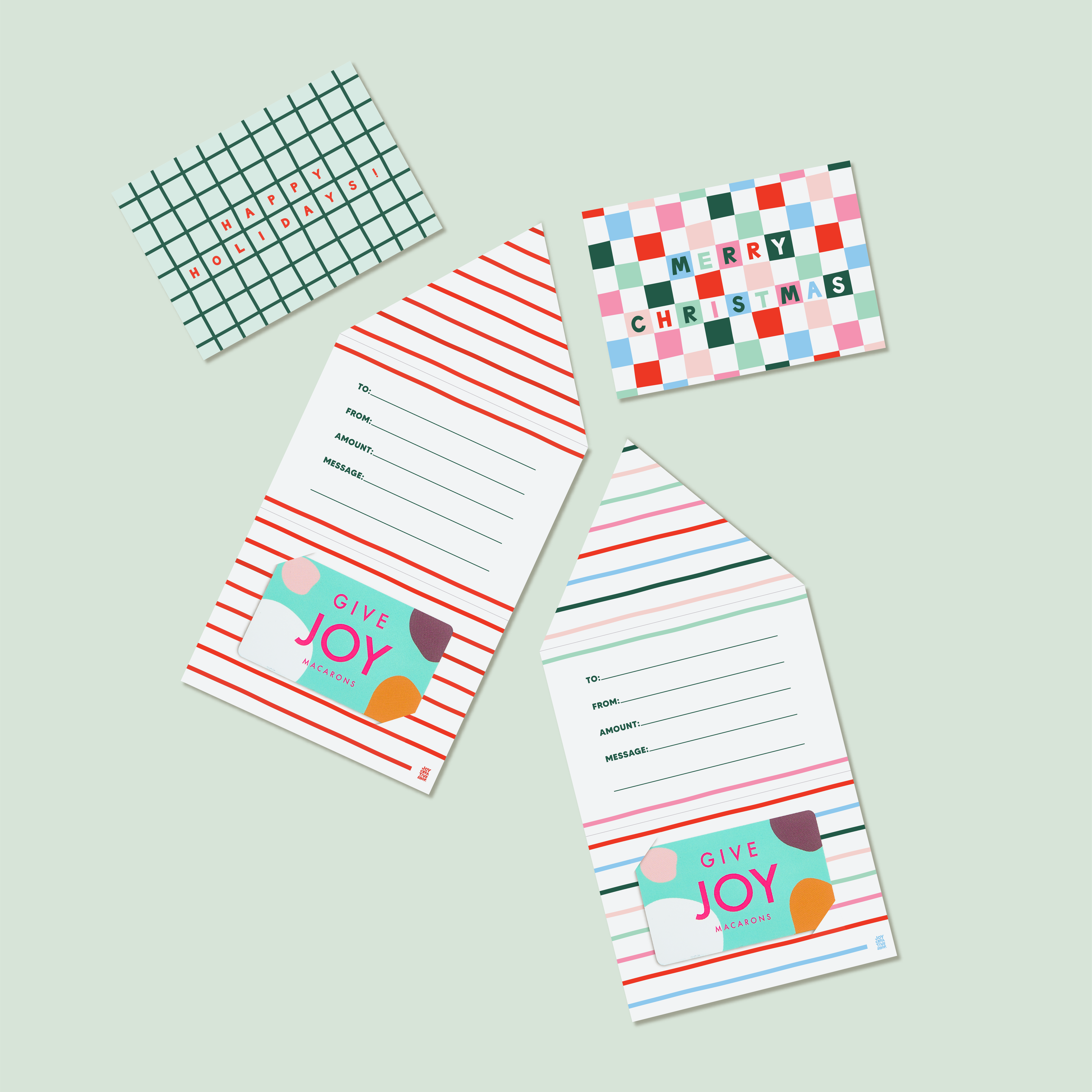 Gift Card Holders - Holiday Check (Set of 4)