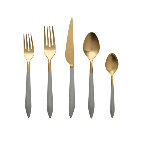 Ares Oro & Light Grey Five Piece Place Setting