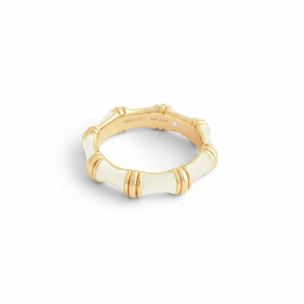Bamboo Enameled Ring