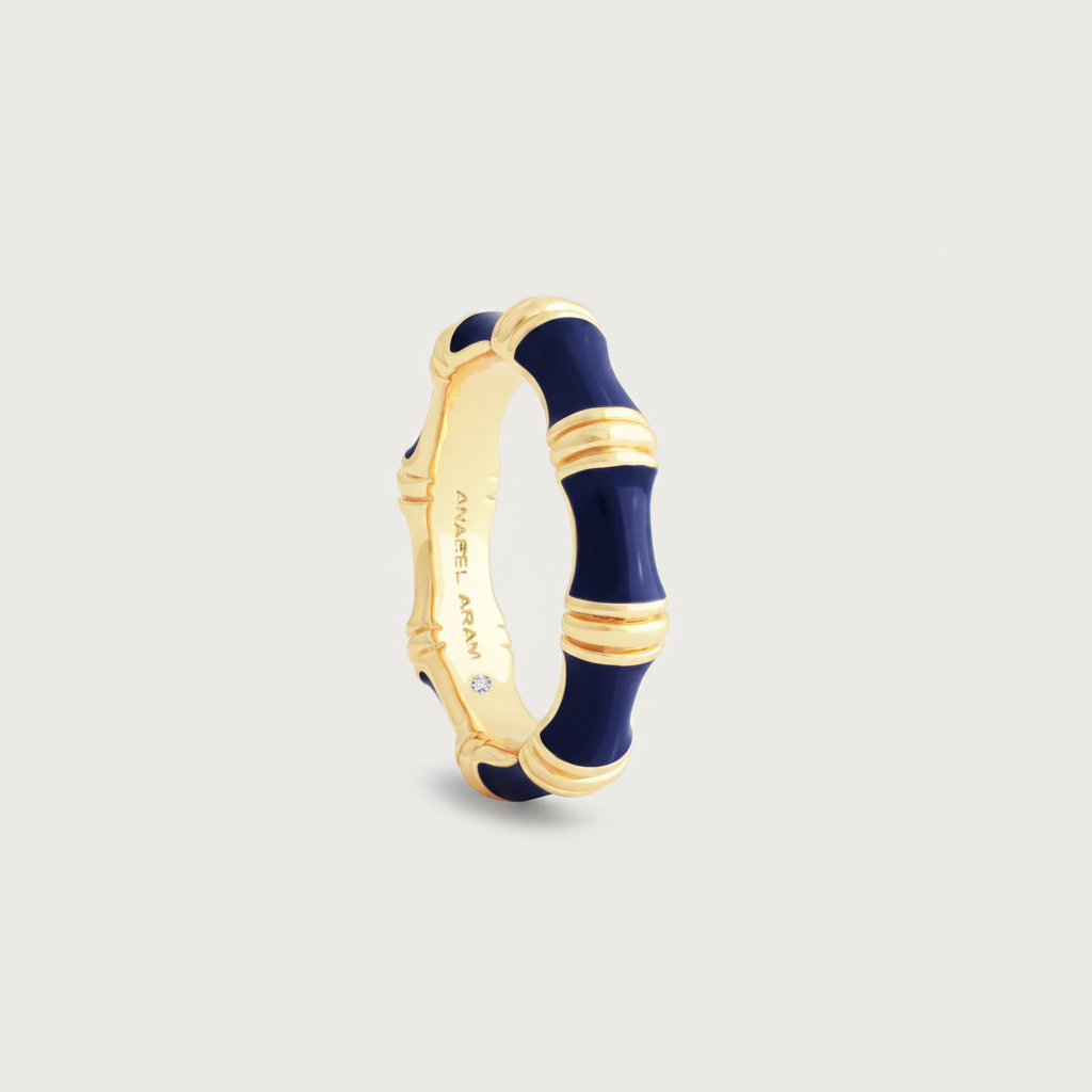 Bamboo Enameled Ring