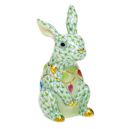 Bunny with Christmas Lights Figurine