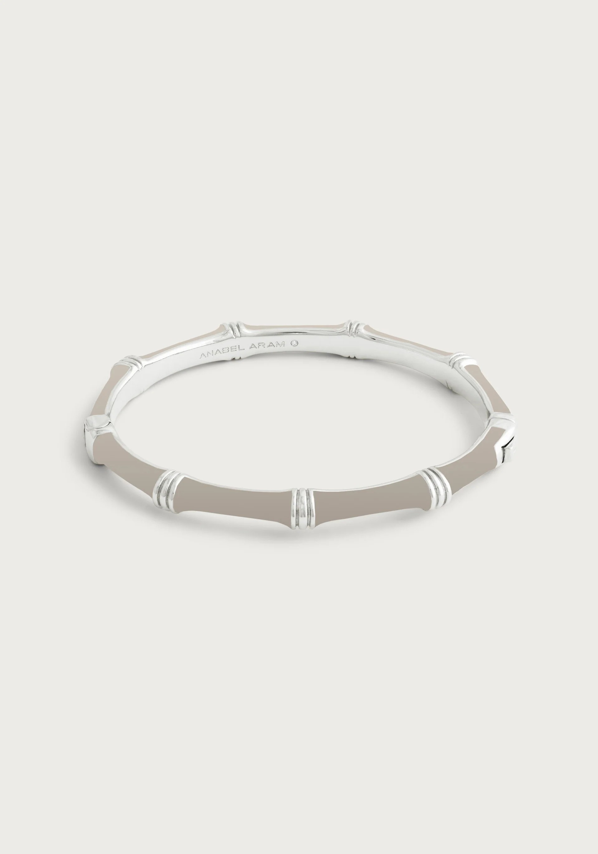 Bamboo Silver Enambled Hinge Bangle