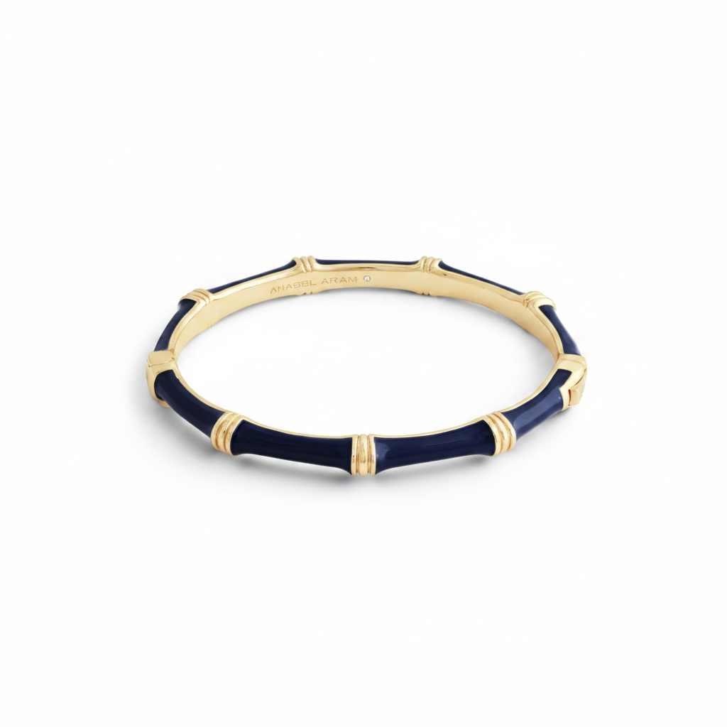 Bamboo Enameled Hinged Bangle