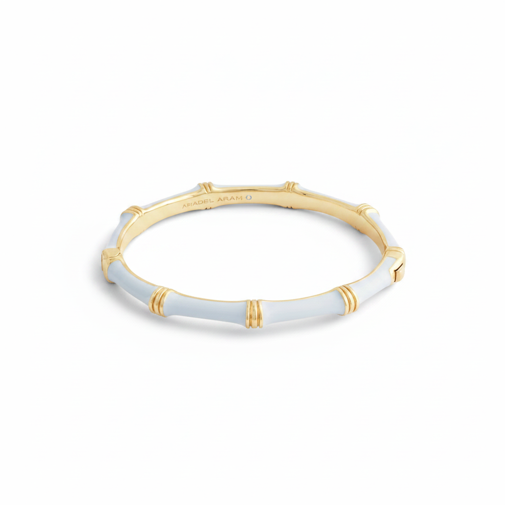Bamboo Enameled Hinged Bangle