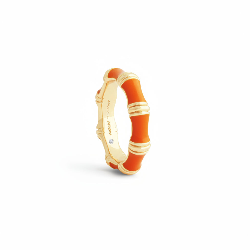 Bamboo Enameled Ring