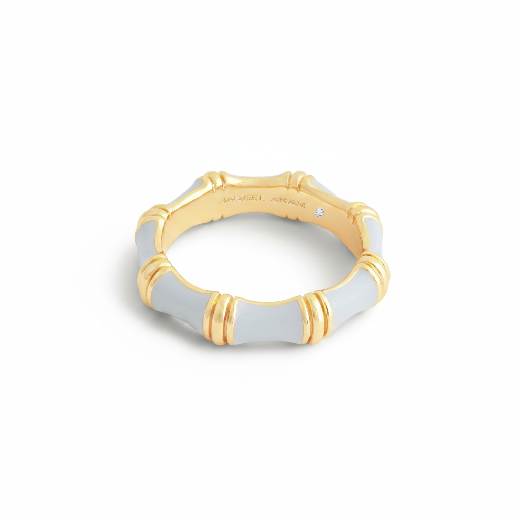 Bamboo Enameled Ring