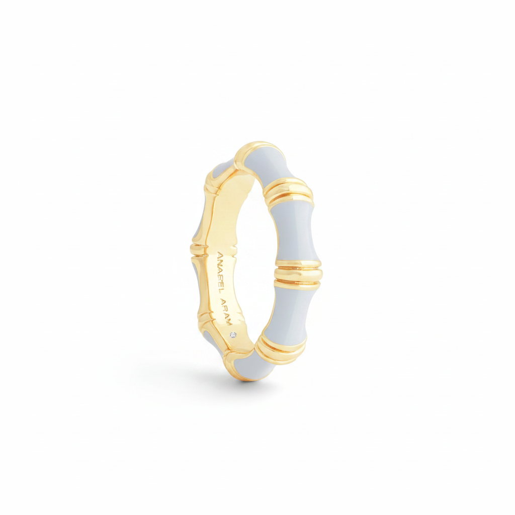 Bamboo Enameled Ring