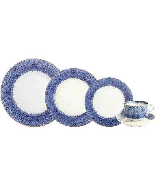 Blue Lace 5 Piece Place Setting