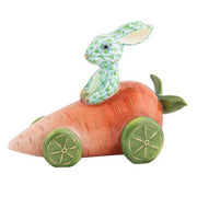 Carrot Car Bunny Figurine