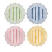 Cabana Stripe Melamine Plates Assorted Set/4