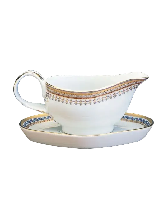 Chinoise Blue Gravy Boat & Stand