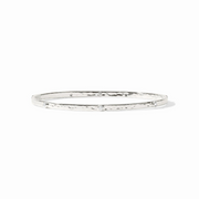 Crescent Stone Silver Bangle