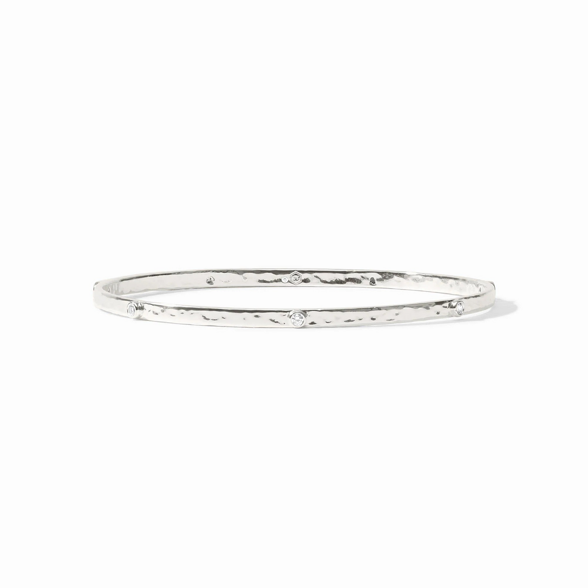 Crescent Stone Silver Bangle