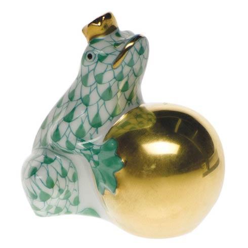 Frog with Crown Figurine