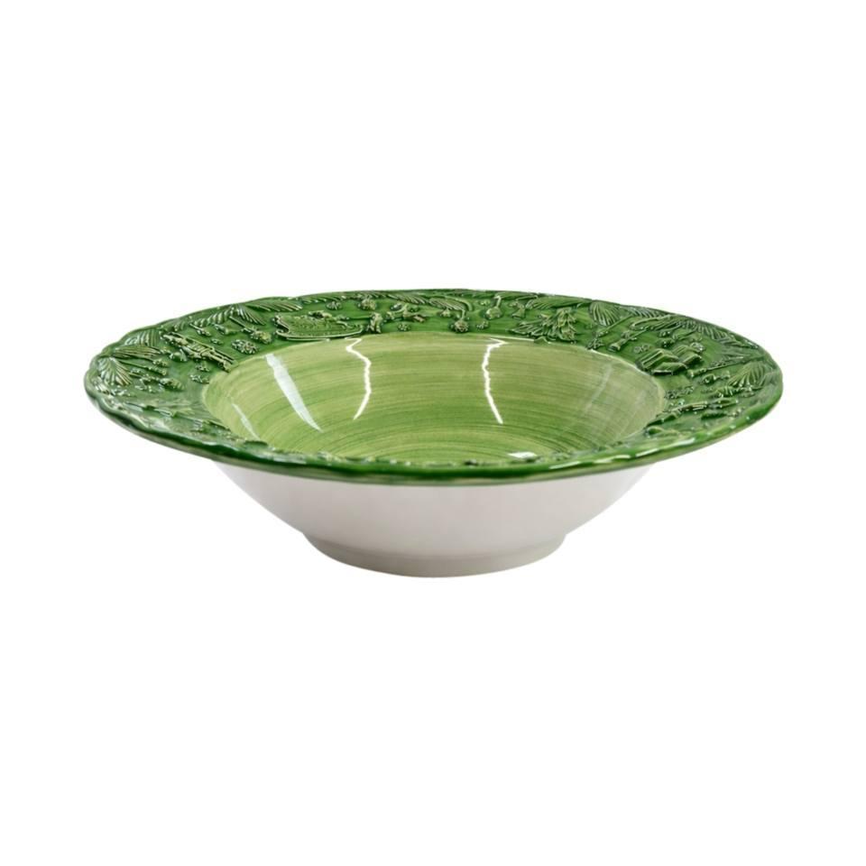 Fiabe di Natale Green Serving Bowl