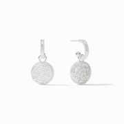 Fleur-de-Lis Silver Hoop & Charm Earring