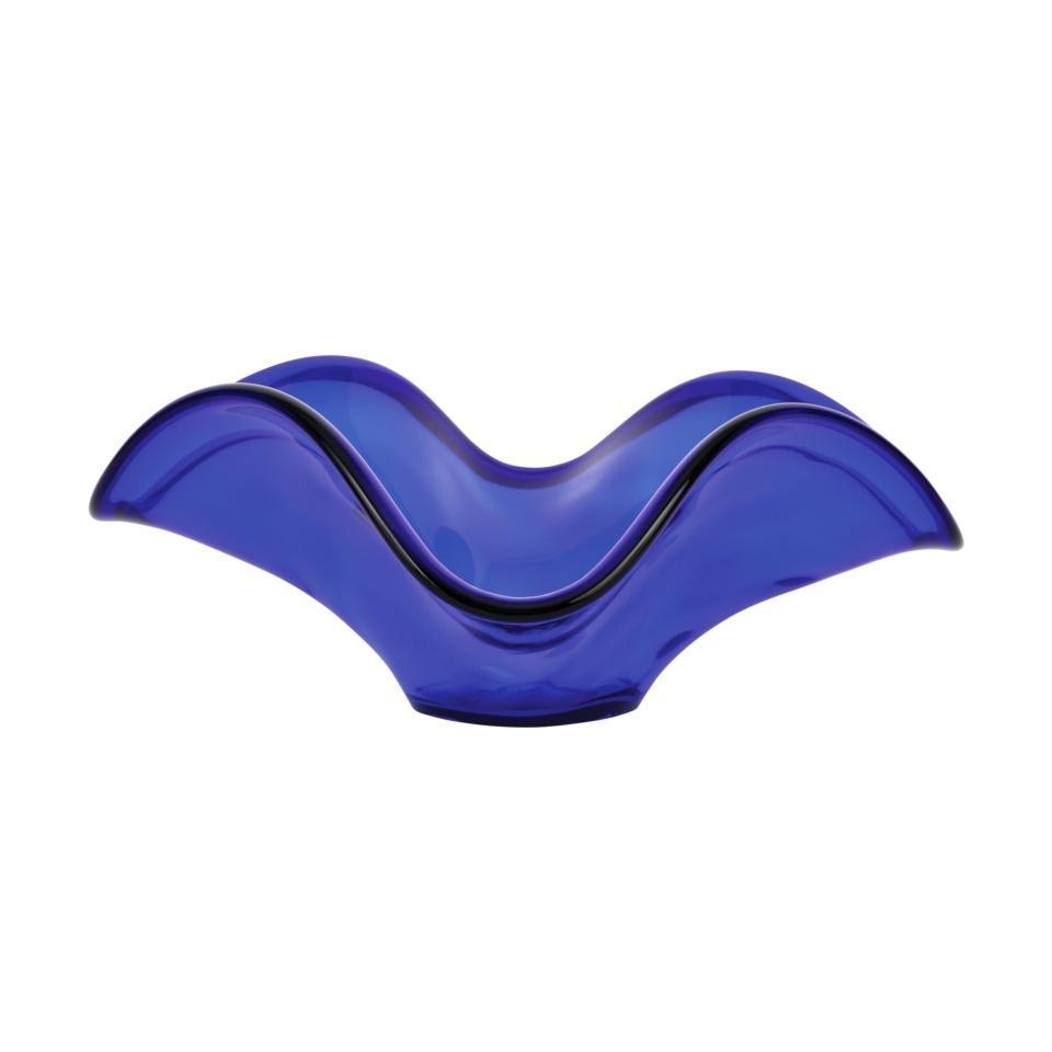 Hibiscus Glass Cobalt Bowl