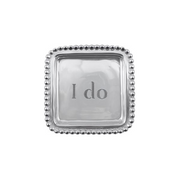 I DO Beaded Square Tray