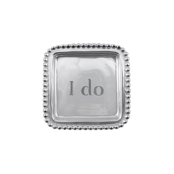 I DO Beaded Square Tray