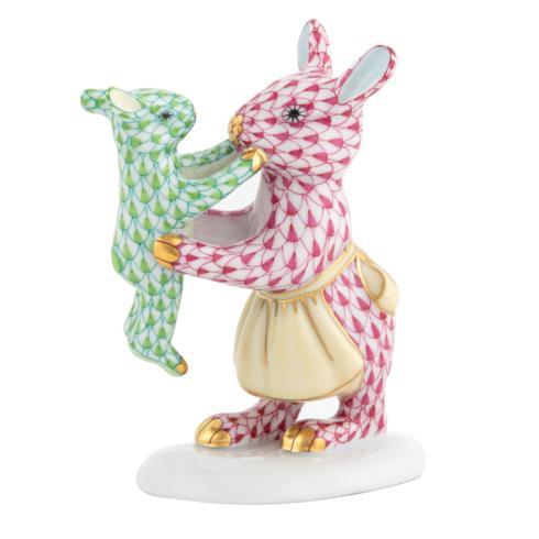 Mother Bunny with Child Figurine