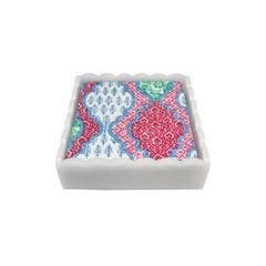 White Scalloped Napkin Box