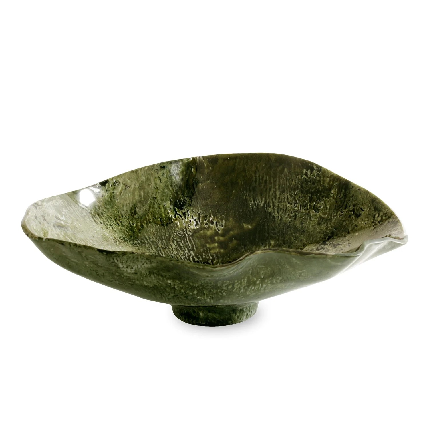 RESIN Malachite Large Oval Bowl