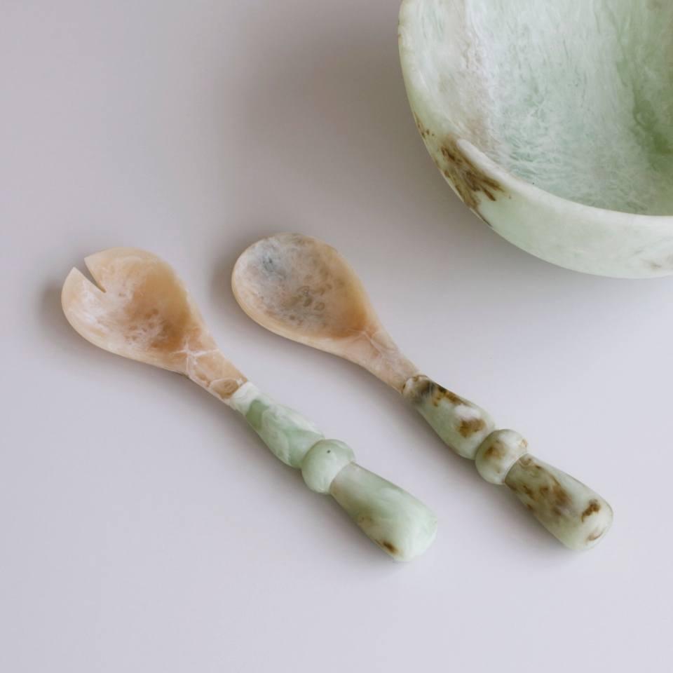 RESIN Giada Jade Swirl Salad Servers