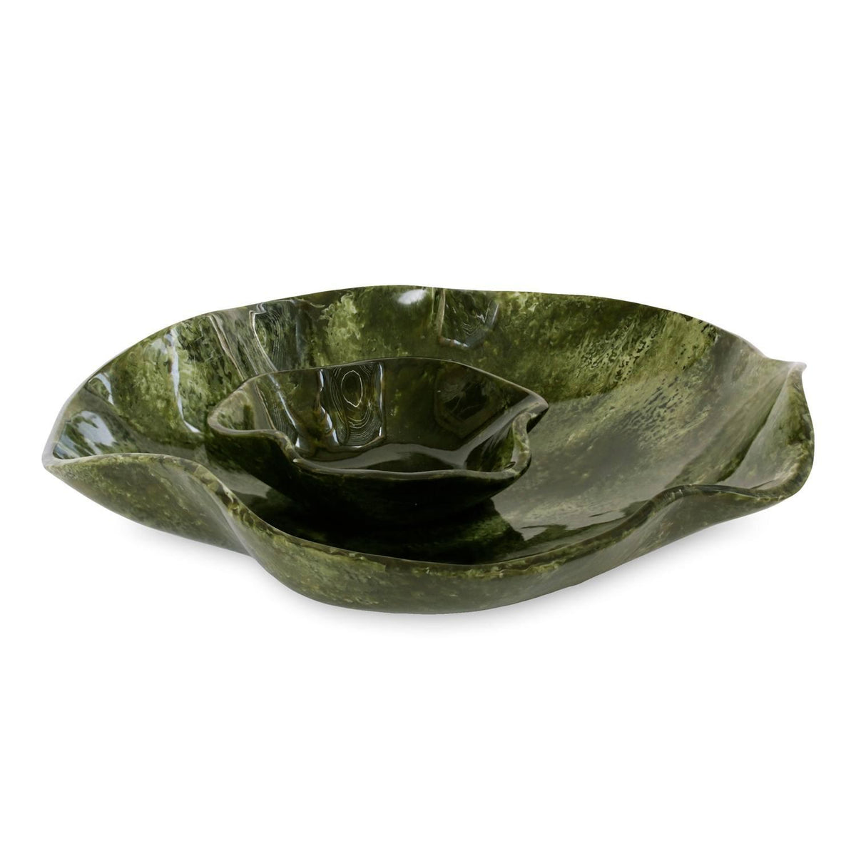 RESIN Malachite Bowl with Dip