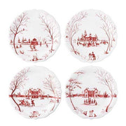 Country Estate Winter Frolic Party Plates Set of 4