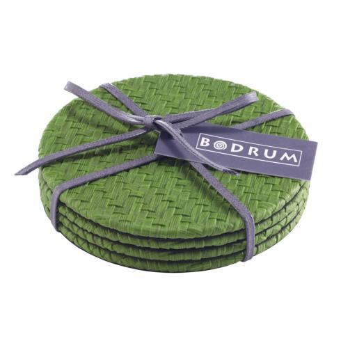 Wicker Green Coasters Set of 4