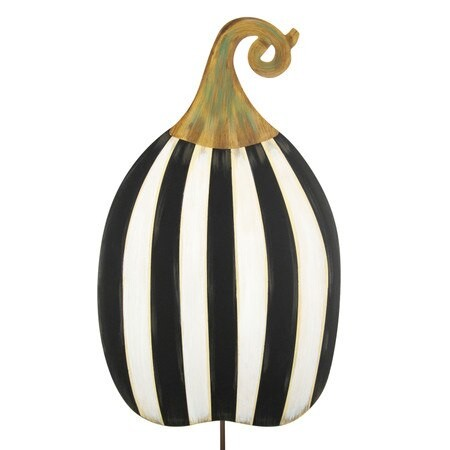 Striped Pumpkin Yard Stake