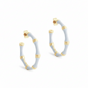 Bamboo Enameled Hoop Earring