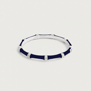 Bamboo Silver Enambled Hinge Bangle