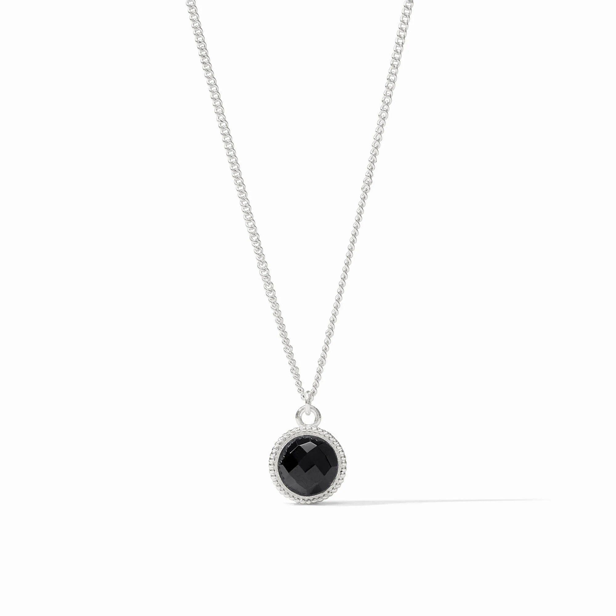 Fleur-de-Lis Silver Solitaire Necklace