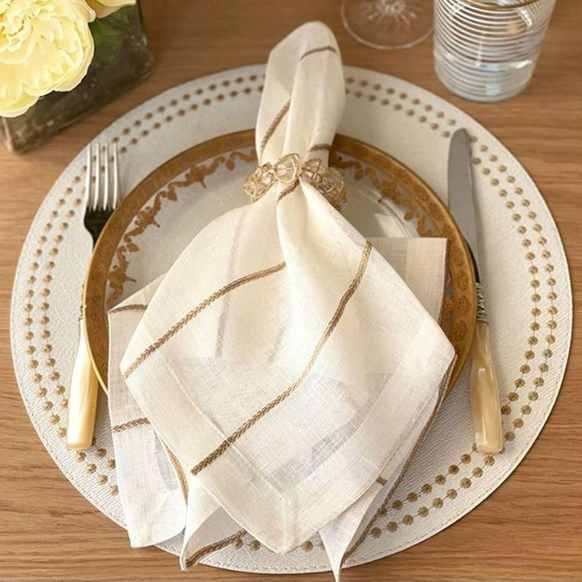 Metallic Thread Napkin Set of 4