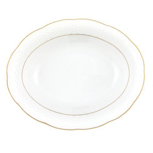 Oval Vegetable Dish - Golden Edge