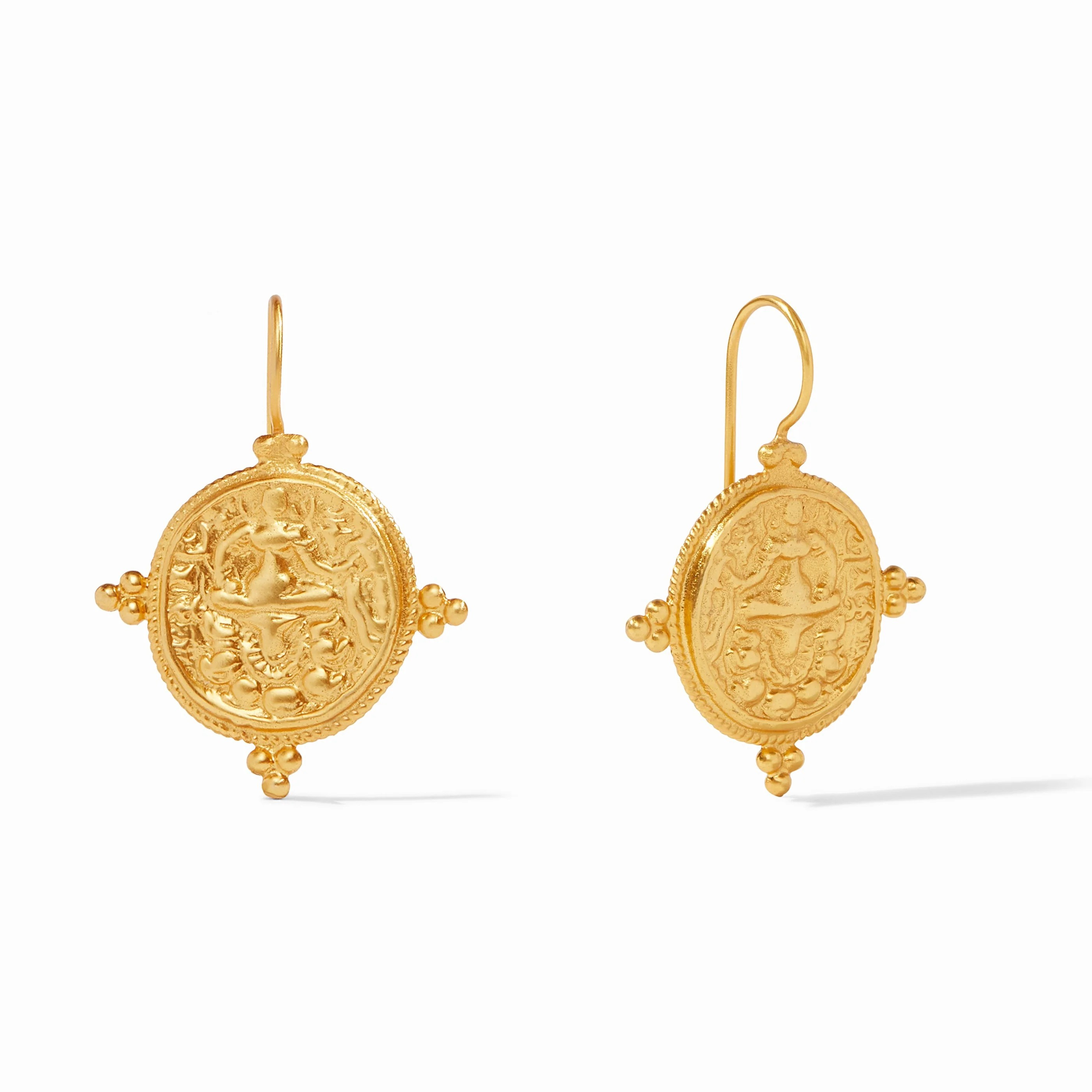 Quatro Gold Coin Earring